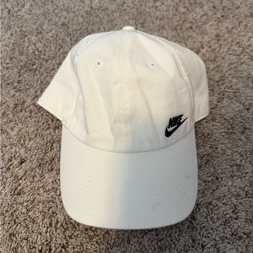 Nike White Cap with Black Logo